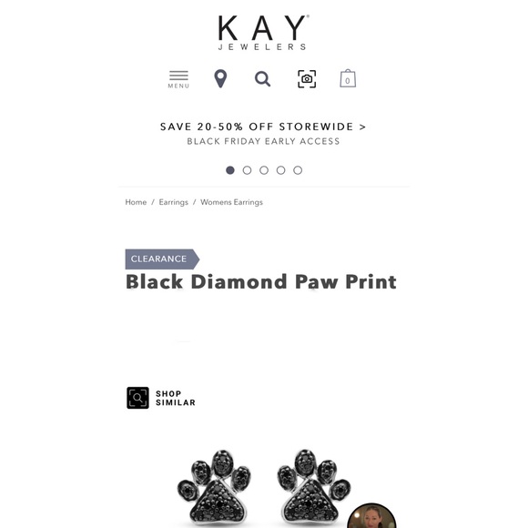 Chocolate Champagne Diamonds Paw Print Earrings - Picture 6 of 6